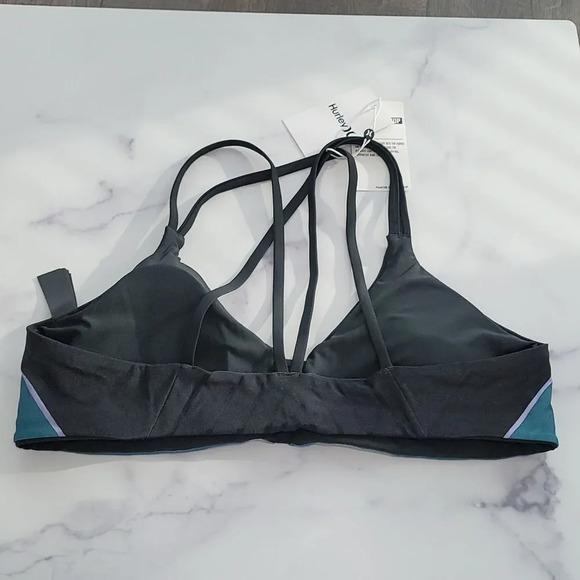 HURLEY Phantom Colorblocked Scoop Surf Bikini Top - Picture 4 of 7
